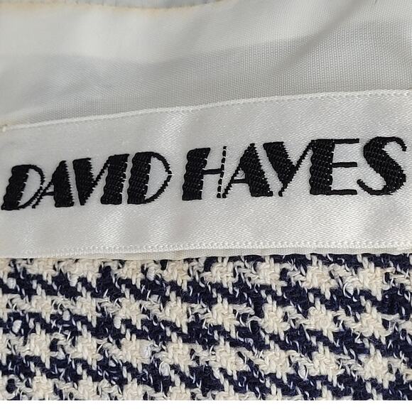 David Hayes‎ Vintage 60s Houndstooth 4 Piece Pleated Maxi Skirt set Outfit Suit - Picture 3 of 16